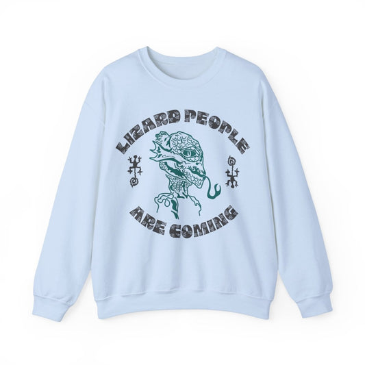 Lizard People Are Coming Fleece Sweatshirt, Beware Reptilians