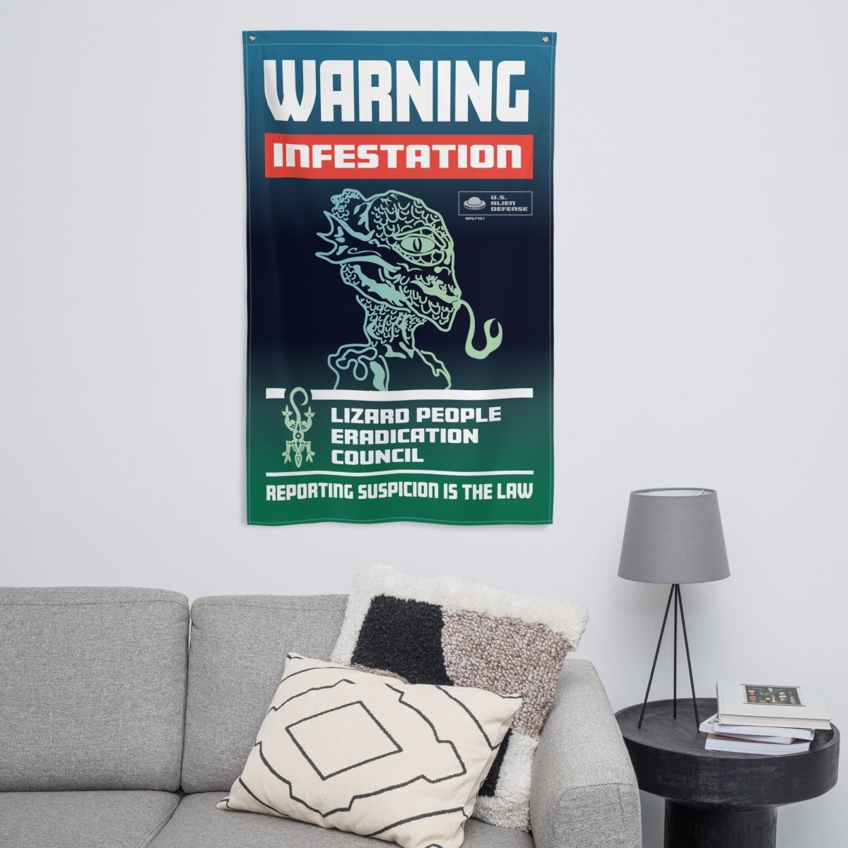 Lizard People Flag, Aliens Conspiracy, Fake People Warning, Cool Wall Decor, Reptilian