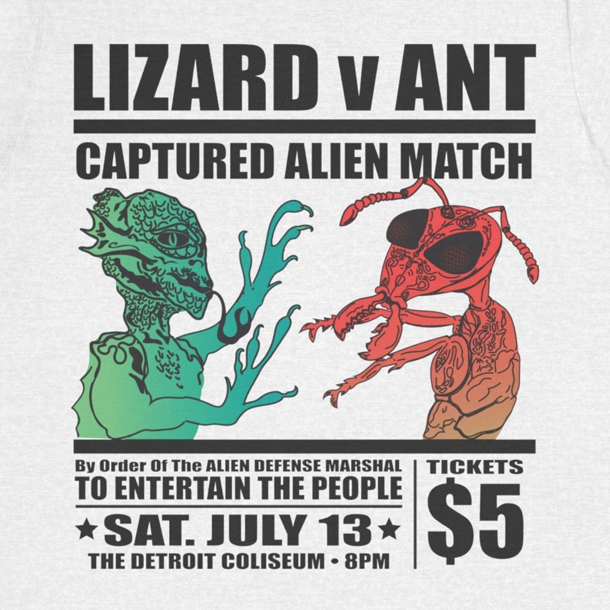 Lizard People v Ant People Captured Alien Event Premium T-Shirt