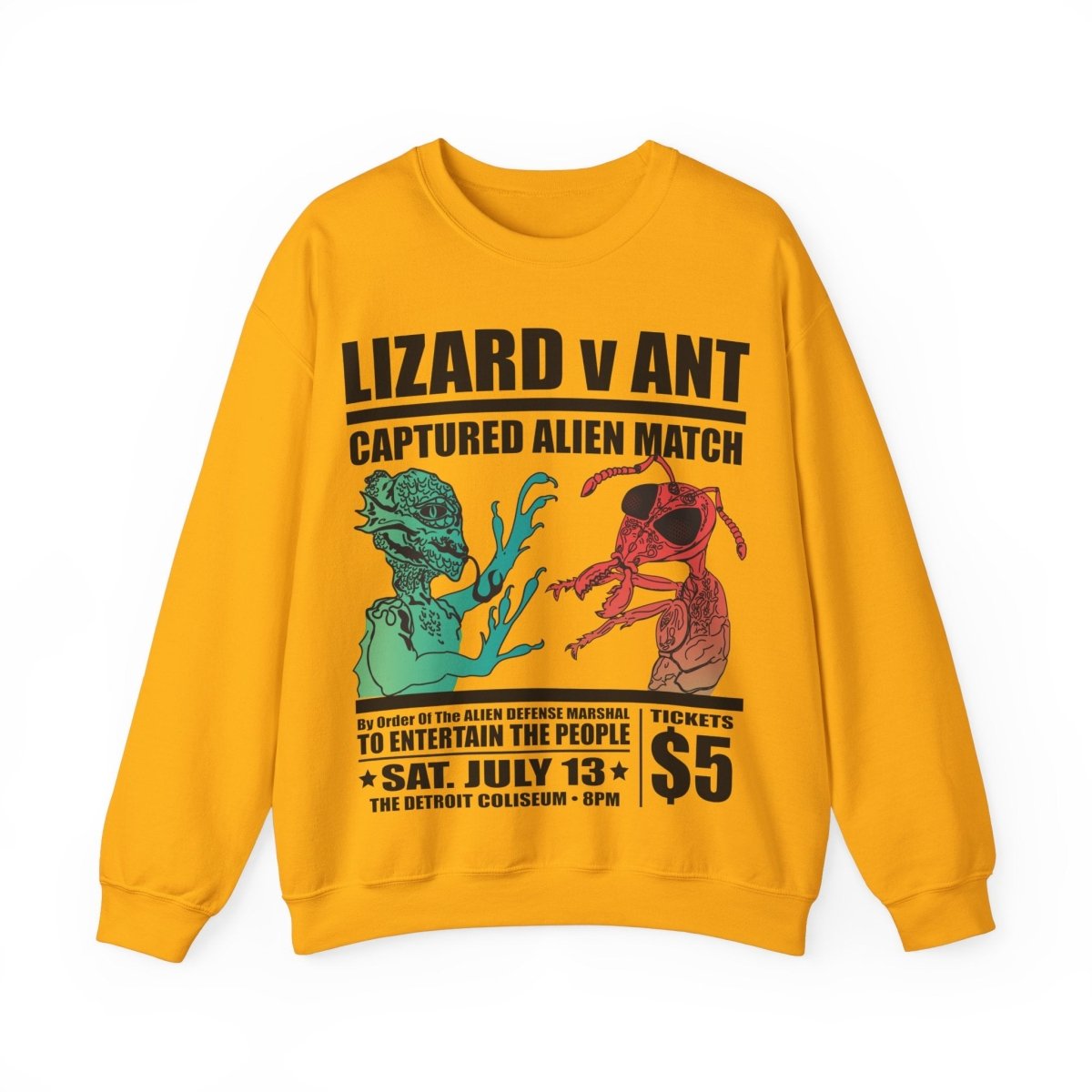 Lizard People v Ant People Captured Alien Grudge Match Event Fleece Sweatshirt