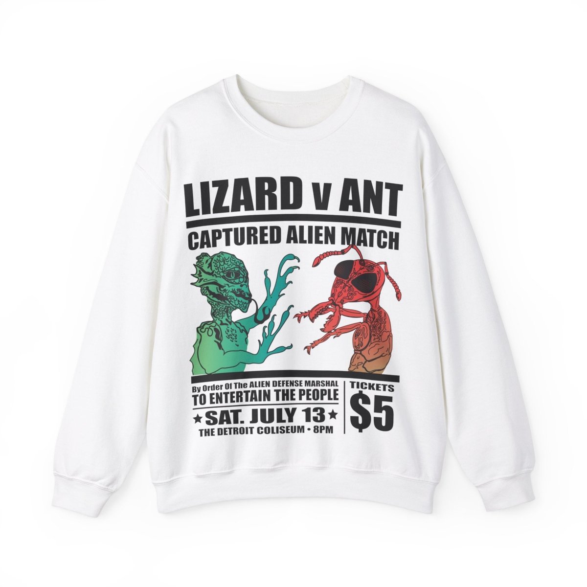 Lizard People v Ant People Captured Alien Grudge Match Event Fleece Sweatshirt