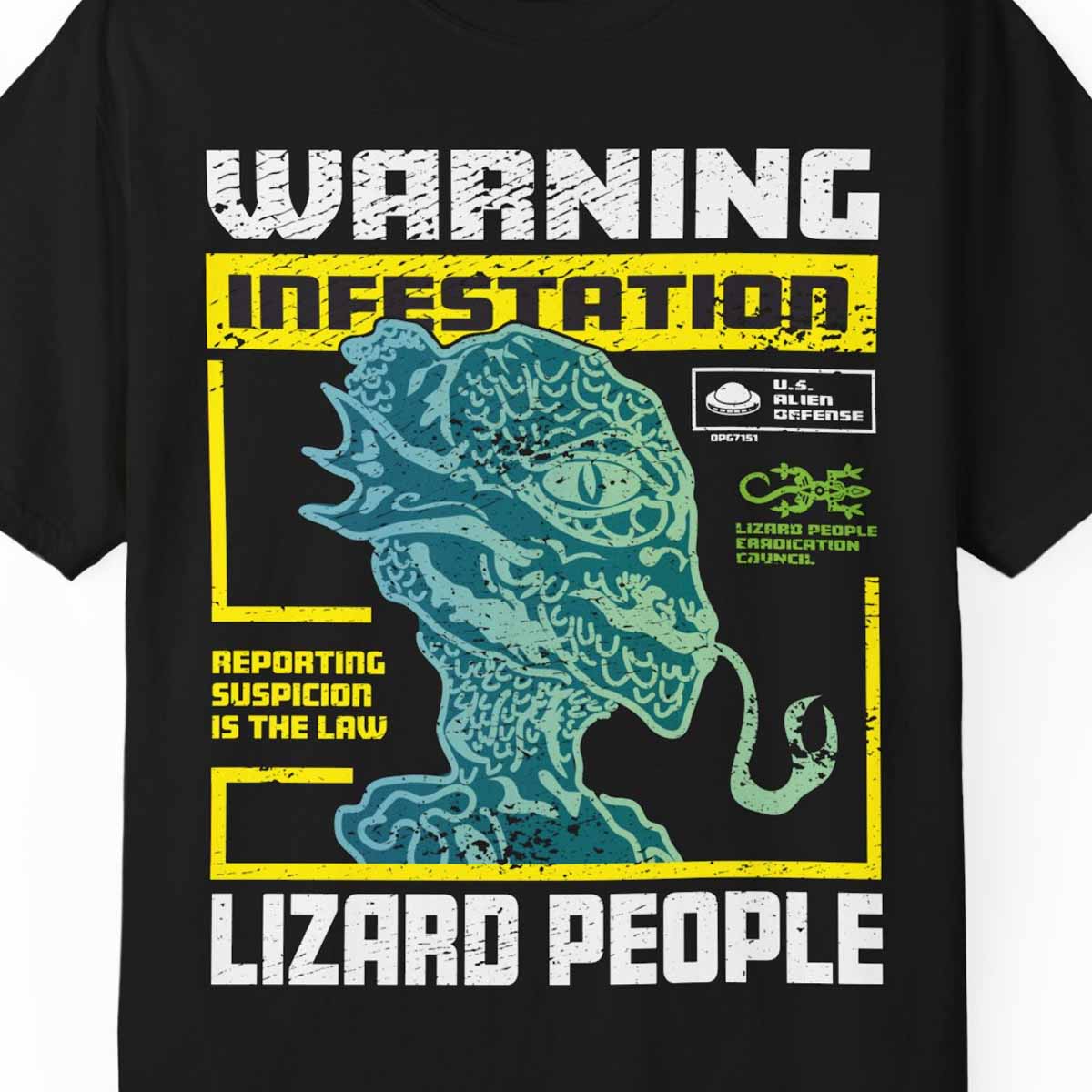 Lizard People Warning Comfort Colors Relaxed Fit Softy Tee