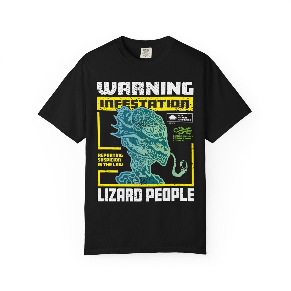 Lizard People Warning Comfort Colors Relaxed Fit Softy Tee