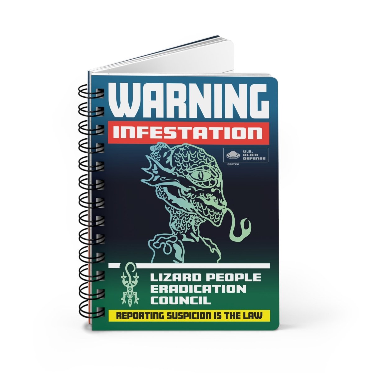 Lizard People Warning Spiral Bound Journal or Notebook