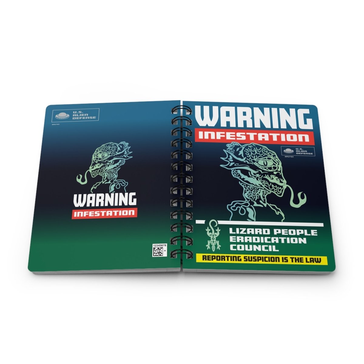 Lizard People Warning Spiral Bound Journal or Notebook