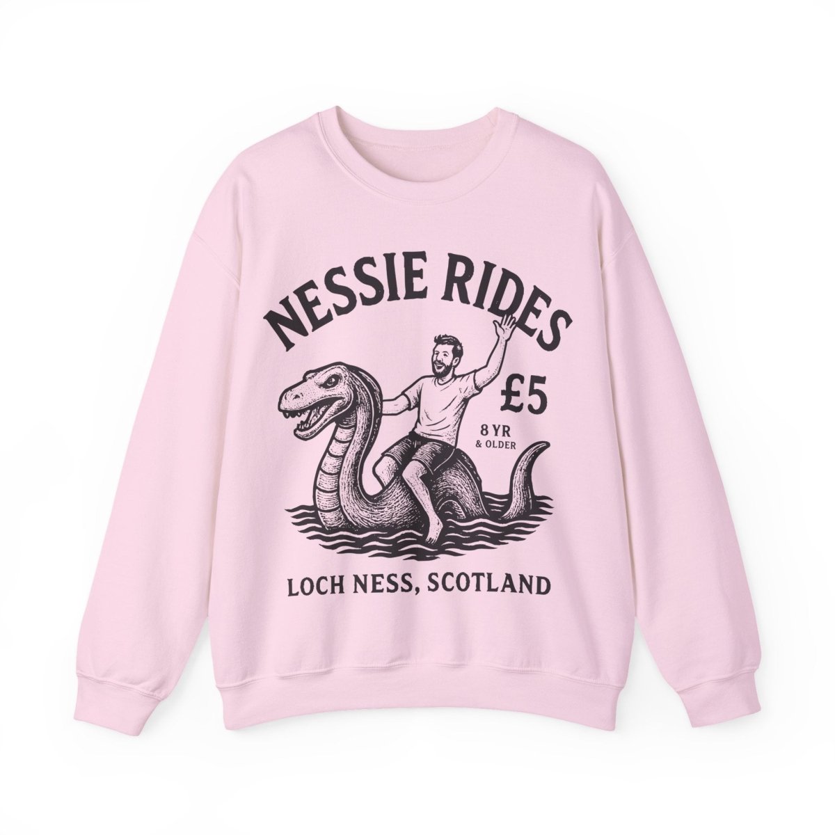 Loch Ness Monster Rides Adventure Man Fleece Sweatshirt, His Scotland Gift