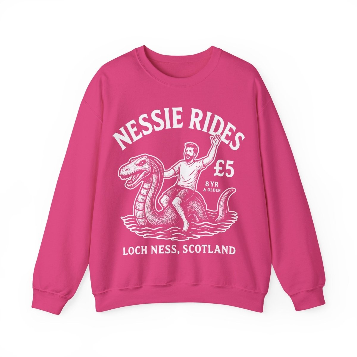 Loch Ness Monster Rides Adventure Man Fleece Sweatshirt, His Scotland Gift