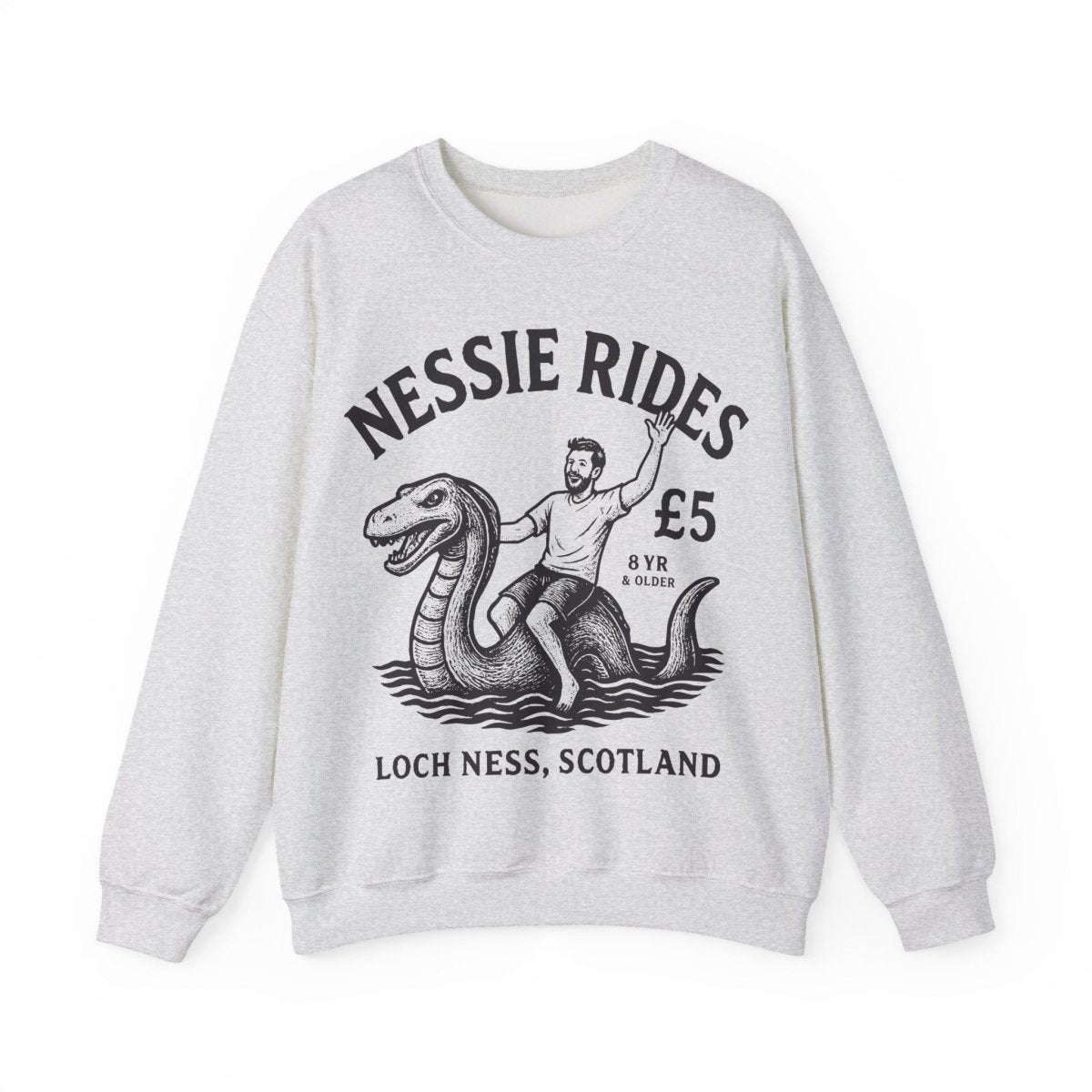 Loch Ness Monster Rides Adventure Man Fleece Sweatshirt, His Scotland Gift
