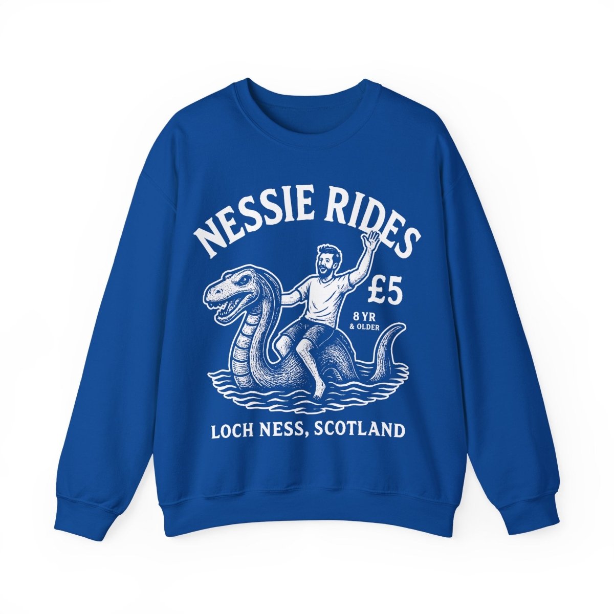 Loch Ness Monster Rides Adventure Man Fleece Sweatshirt, His Scotland Gift