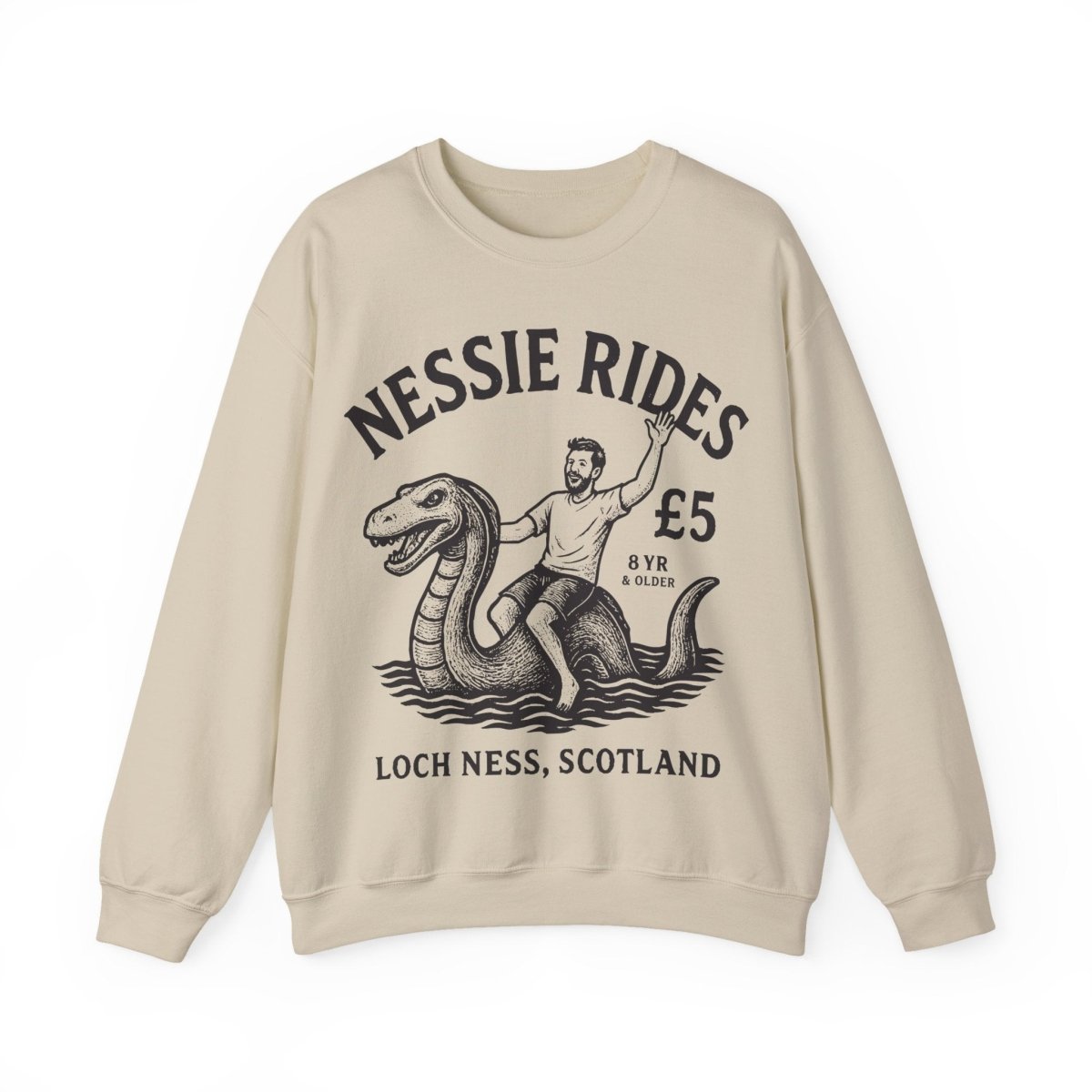 Loch Ness Monster Rides Adventure Man Fleece Sweatshirt, His Scotland Gift