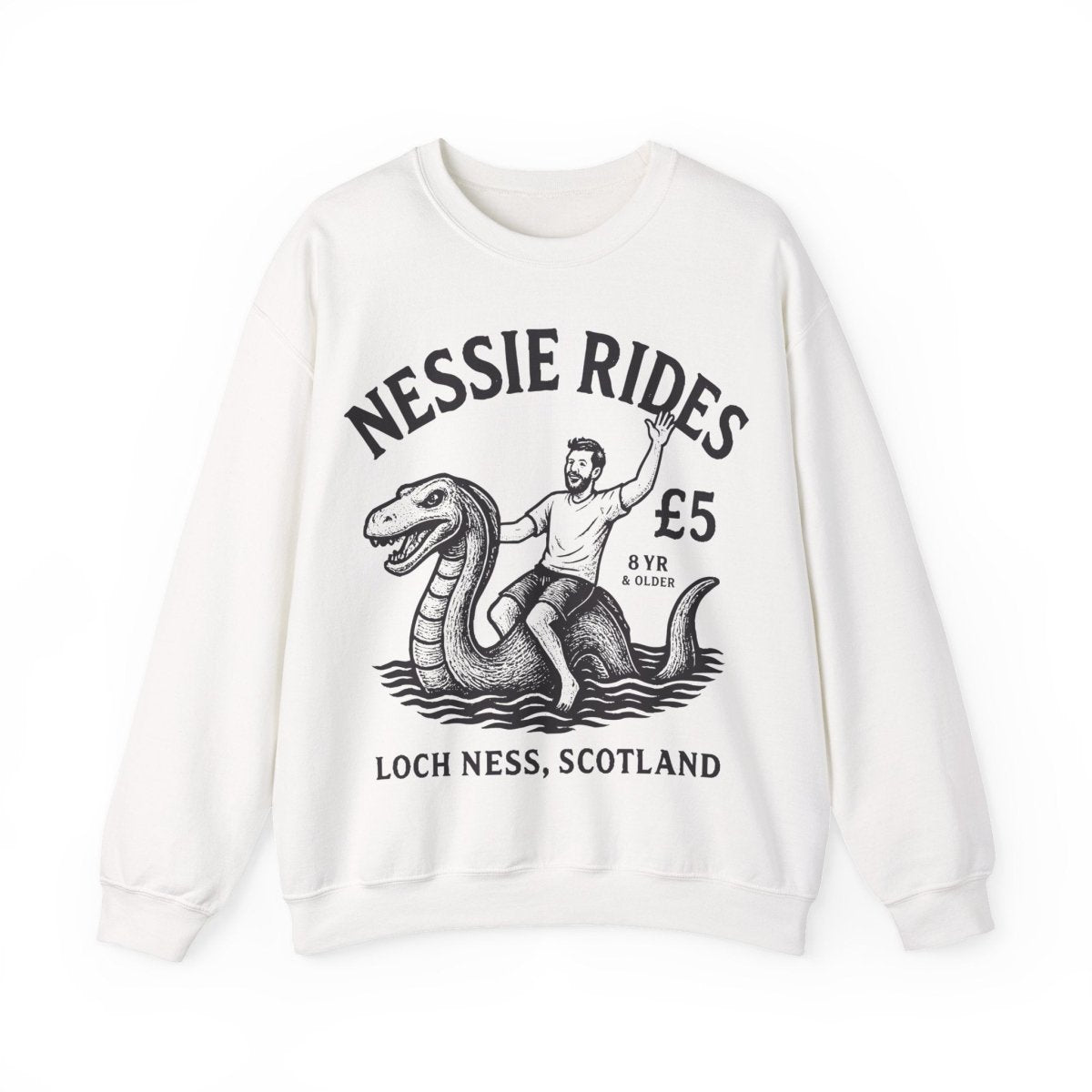 Loch Ness Monster Rides Adventure Man Fleece Sweatshirt, His Scotland Gift