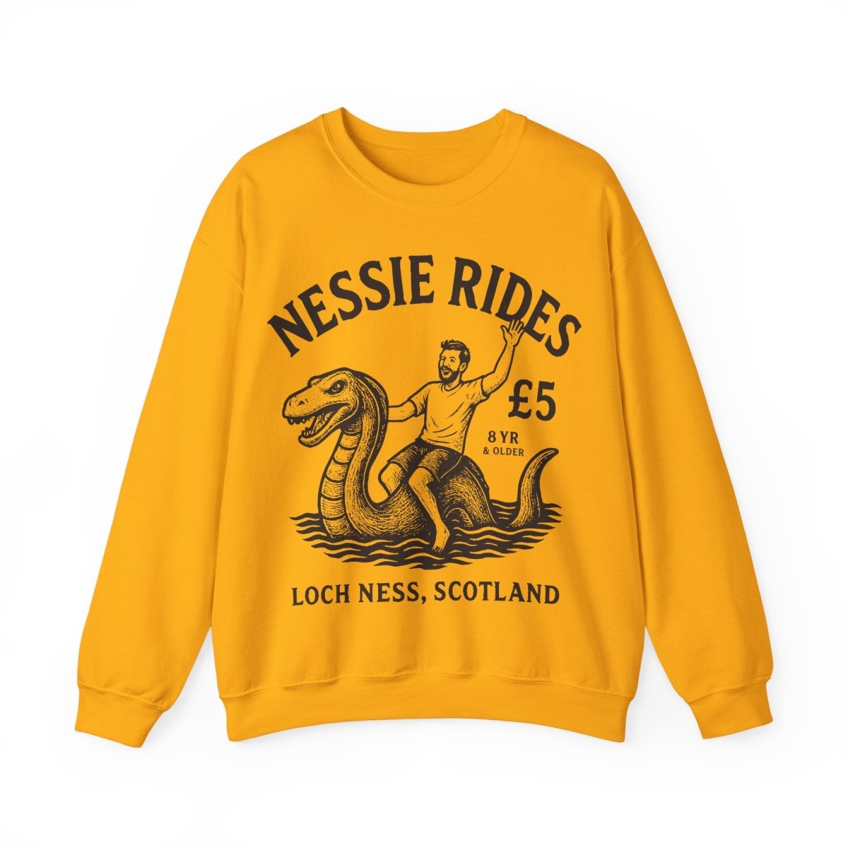 Loch Ness Monster Rides Adventure Man Fleece Sweatshirt, His Scotland Gift
