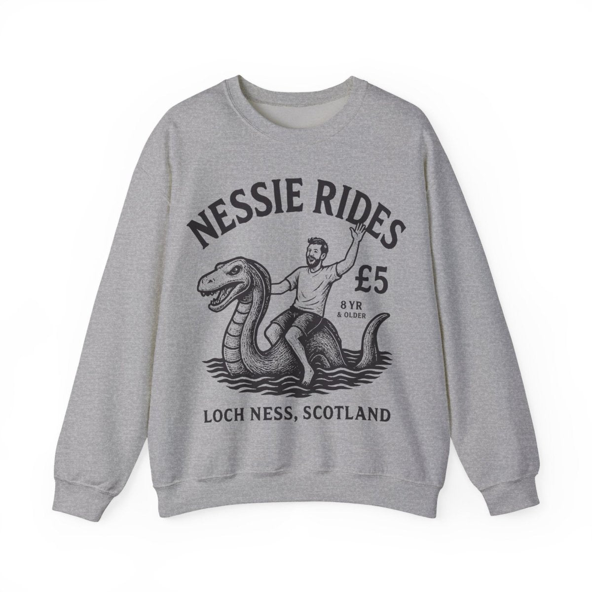 Loch Ness Monster Rides Adventure Man Fleece Sweatshirt, His Scotland Gift