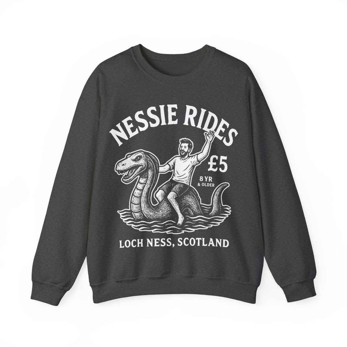 Loch Ness Monster Rides Adventure Man Fleece Sweatshirt, His Scotland Gift