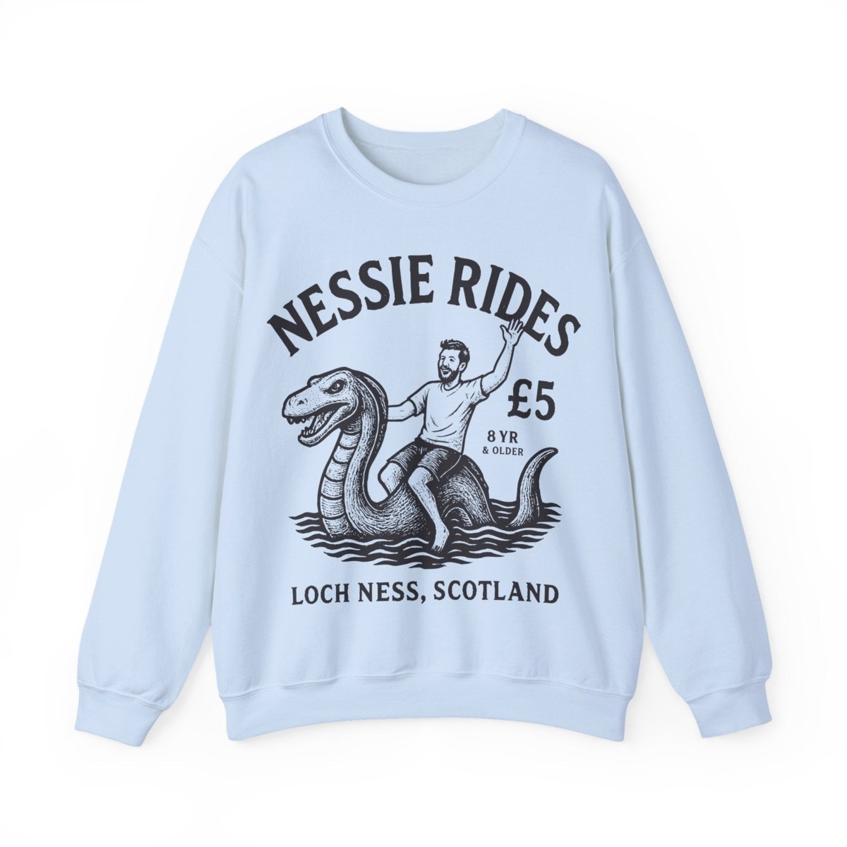 Loch Ness Monster Rides Adventure Man Fleece Sweatshirt, His Scotland Gift