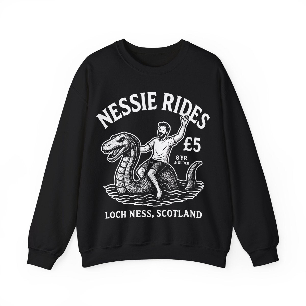 Loch Ness Monster Rides Adventure Man Fleece Sweatshirt, His Scotland Gift
