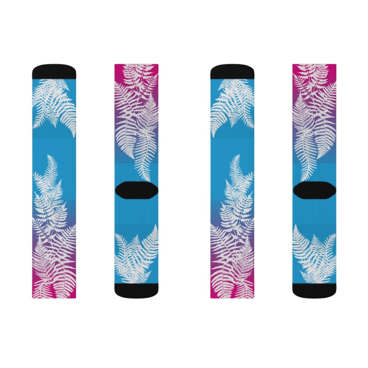 Lush Ferns Sunset Socks, Natural Lounge Mode, Relax Gift