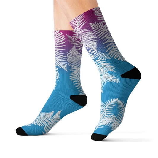 Lush Ferns Sunset Socks, Natural Lounge Mode, Relax Gift