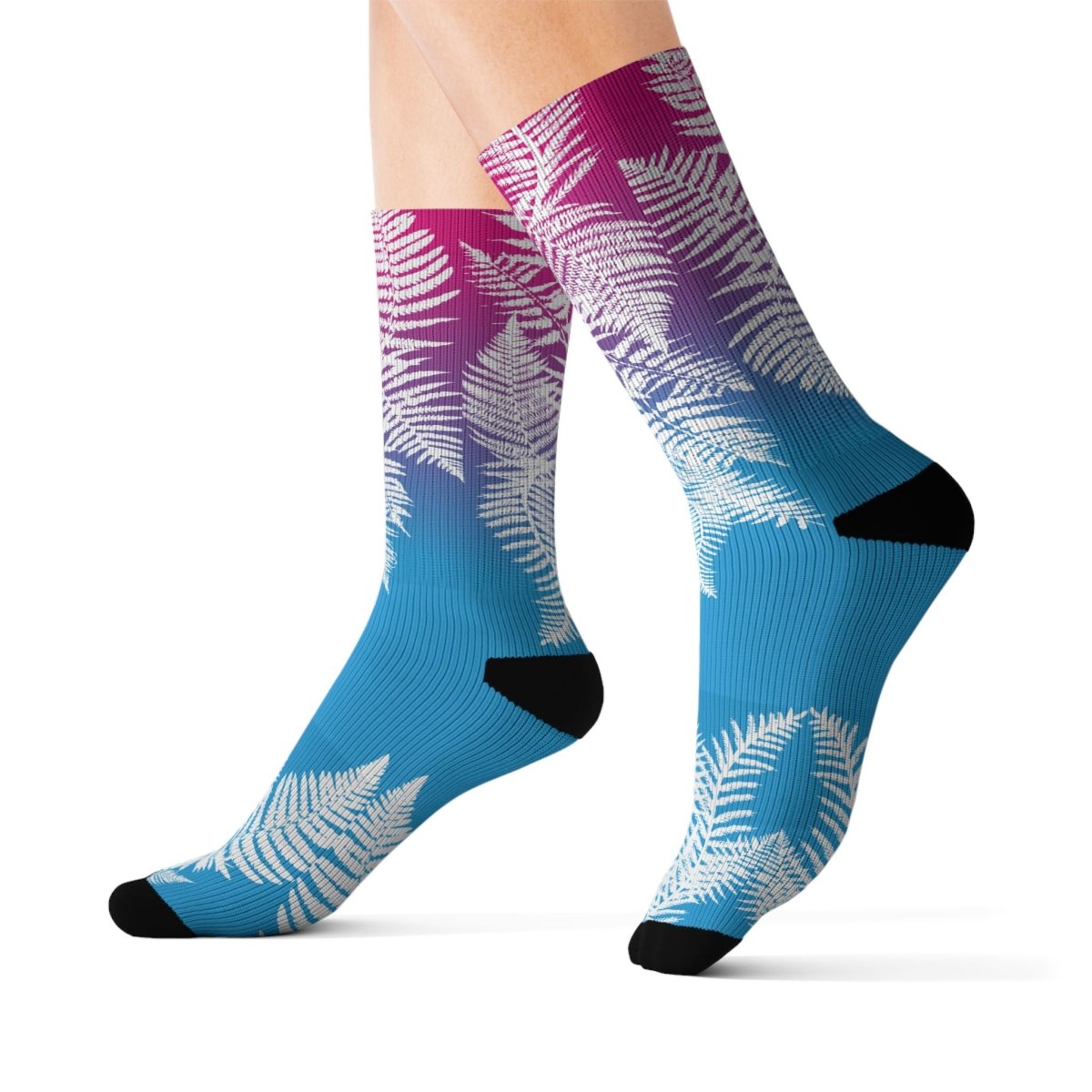 Lush Ferns Sunset Socks, Natural Lounge Mode, Relax Gift