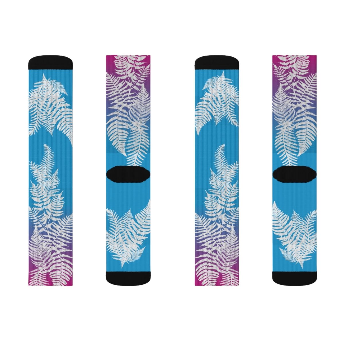 Lush Ferns Sunset Socks, Natural Lounge Mode, Relax Gift