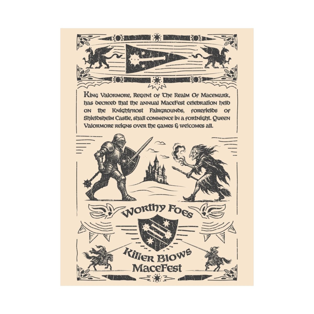 MaceFest Knight Battles Premium Art Print Fairytale