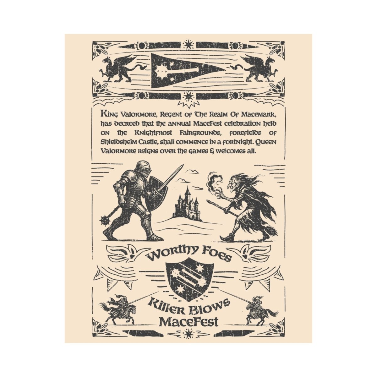 MaceFest Knight Battles Premium Art Print Fairytale