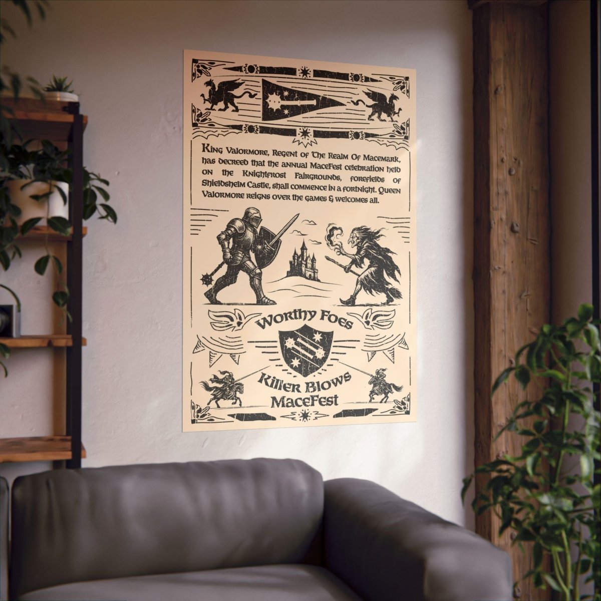 MaceFest Knight Battles Premium Art Print Fairytale