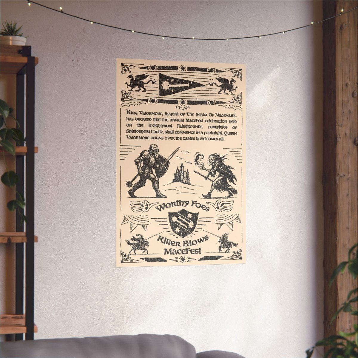 MaceFest Knight Battles Premium Art Print Fairytale