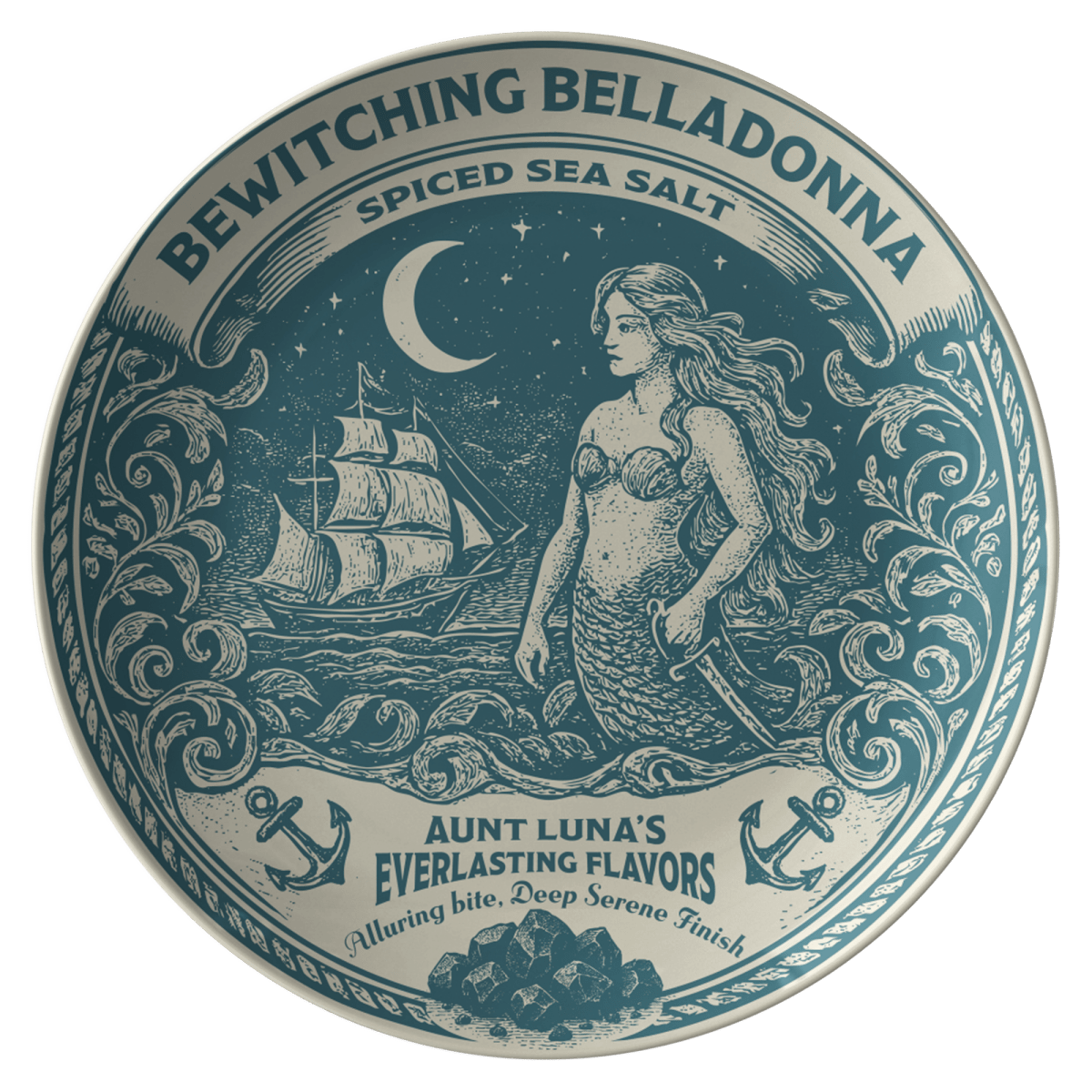 Meal Gift Belladonna Poison Plate from Aunt Luna's Everlasting Flavors, Dinnerware or Decor, 1 or Sets of 2, 4, Funny Spooky Halloween