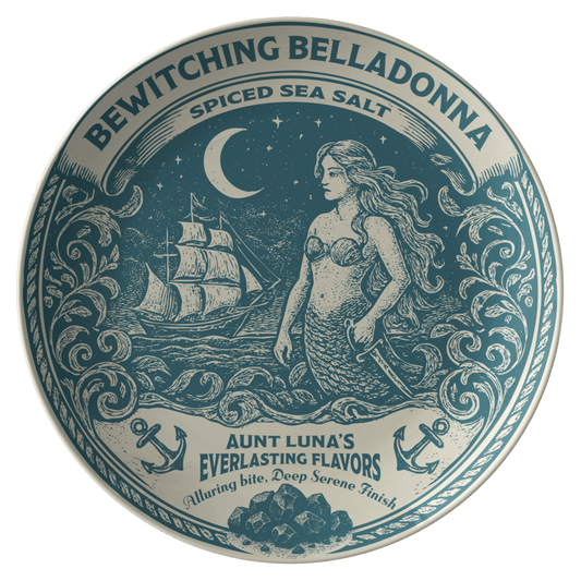 Meal Gift Belladonna Poison Plate from Aunt Luna's Everlasting Flavors, Dinnerware or Decor, 1 or Sets of 2, 4, Funny Spooky Halloween