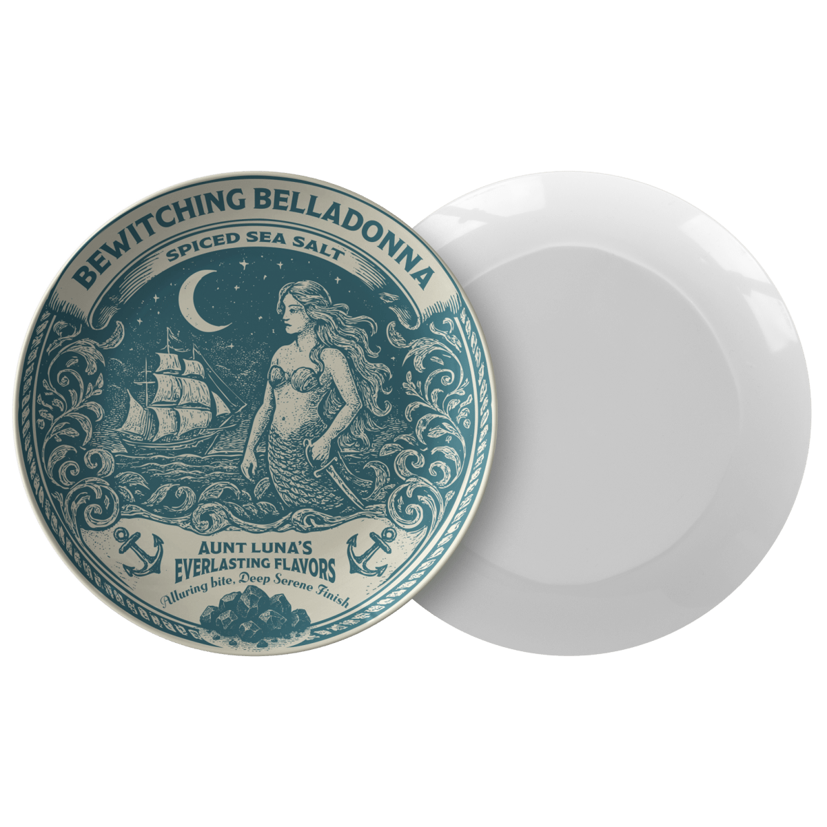 Meal Gift Belladonna Poison Plate from Aunt Luna's Everlasting Flavors, Dinnerware or Decor, 1 or Sets of 2, 4, Funny Spooky Halloween