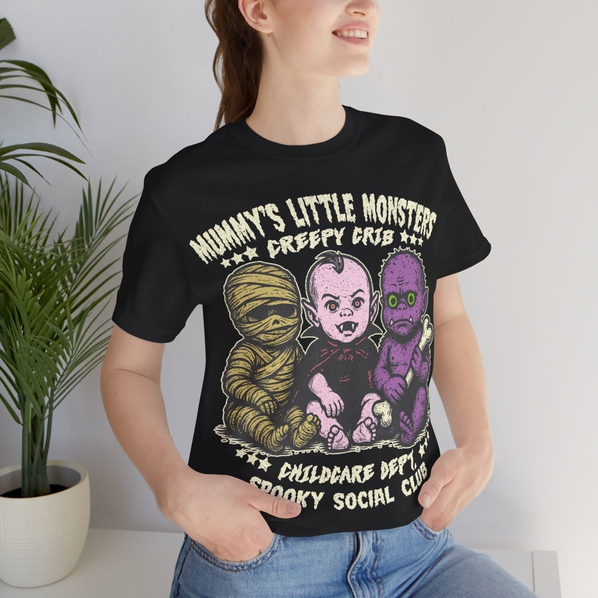 Monster Babies Funny Premium T-Shirt, Halloween Summerween Scary Spooky Childcare