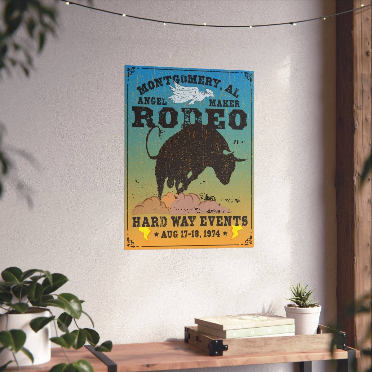 Montgomery Rodeo Premium Art Print, Angel Maker, Hard Way, Bucking Bull Ride