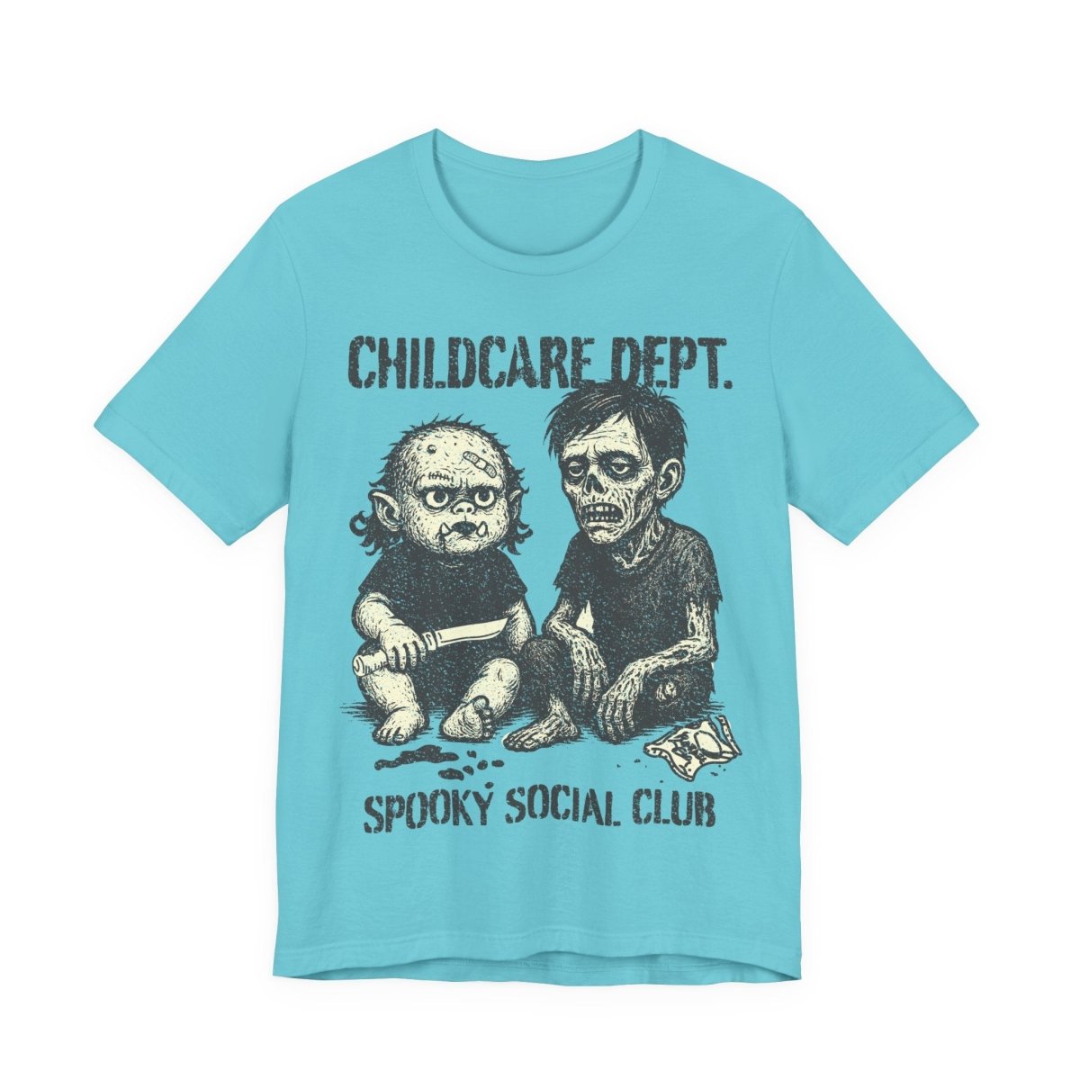 Moster Childcare Funny Premium T-Shirt, Halloween Summerween Spooky Zombie