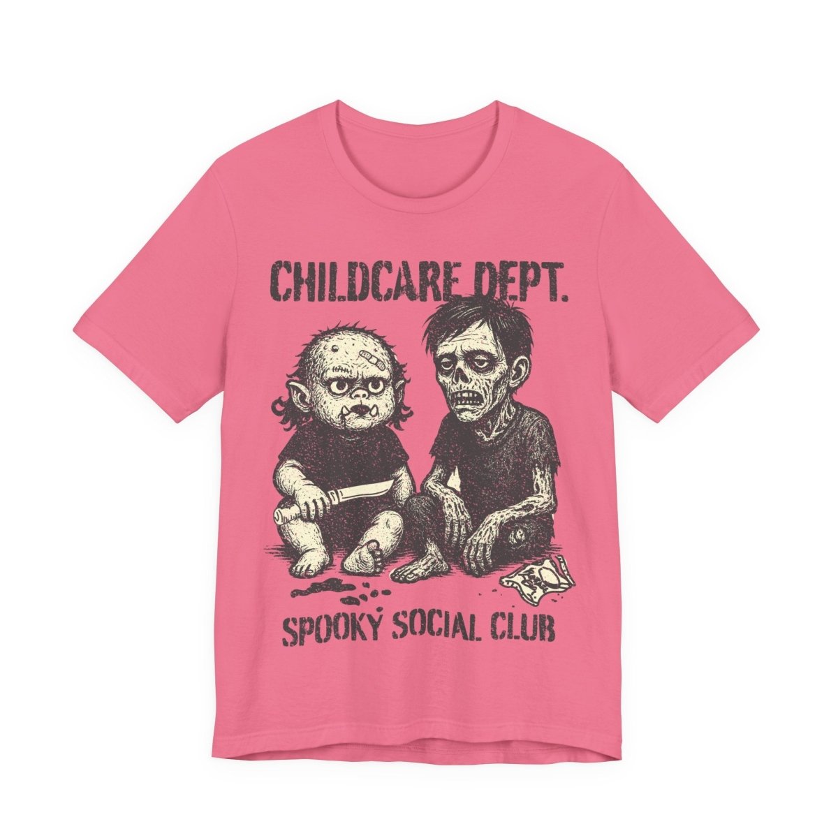 Moster Childcare Funny Premium T-Shirt, Halloween Summerween Spooky Zombie