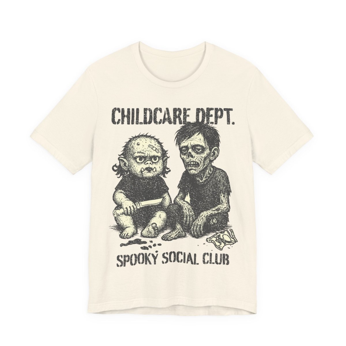 Moster Childcare Funny Premium T-Shirt, Halloween Summerween Spooky Zombie