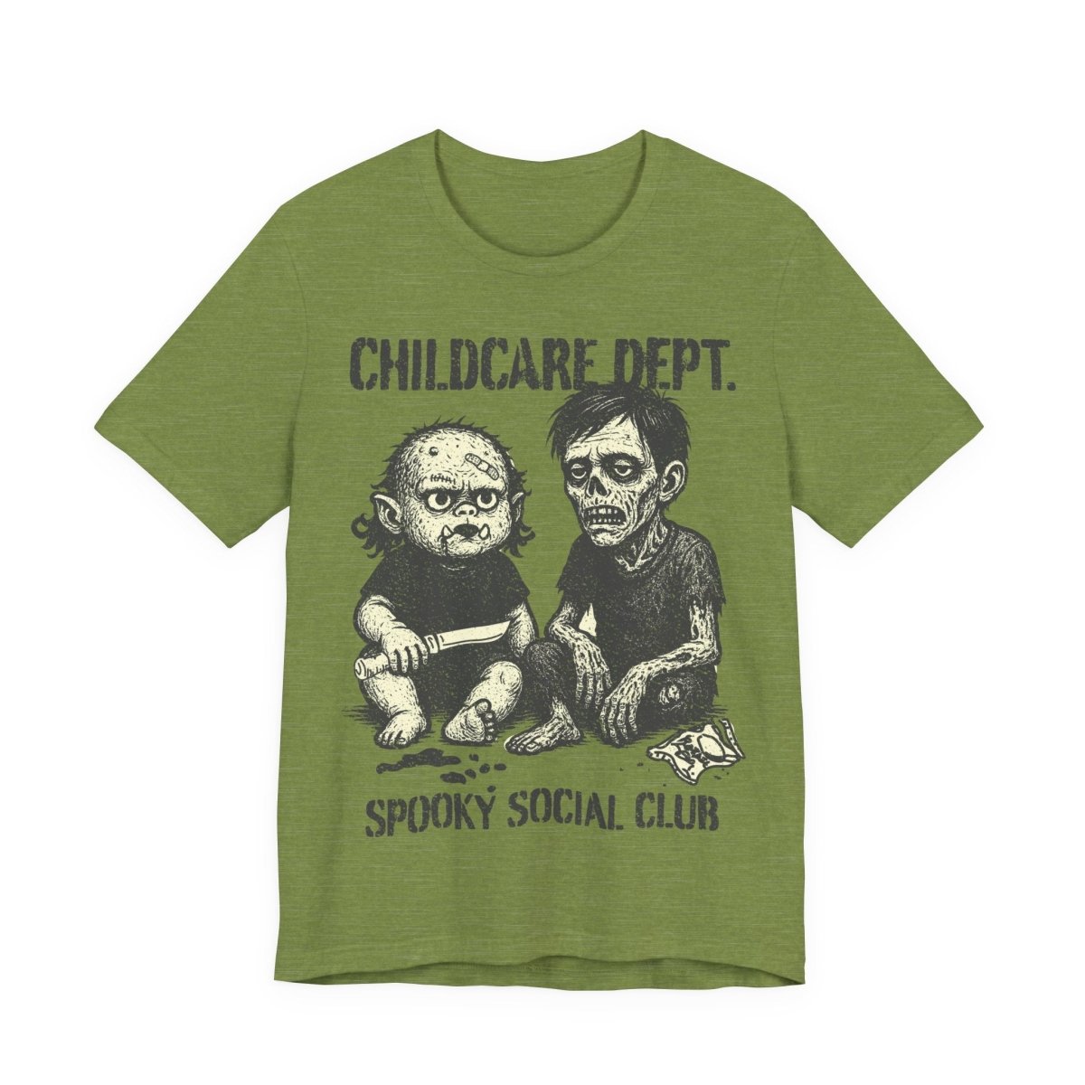 Moster Childcare Funny Premium T-Shirt, Halloween Summerween Spooky Zombie