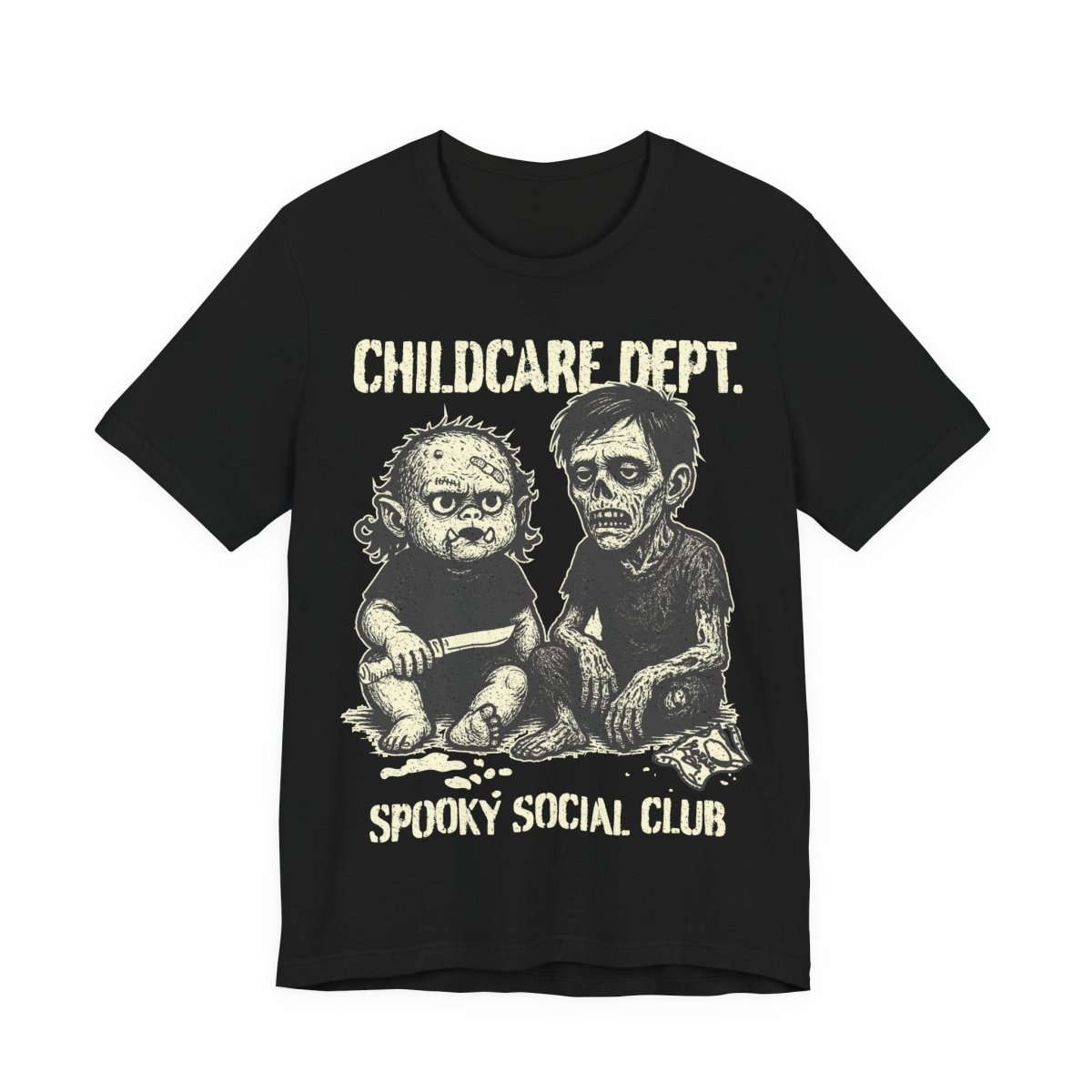 Moster Childcare Funny Premium T-Shirt, Halloween Summerween Spooky Zombie