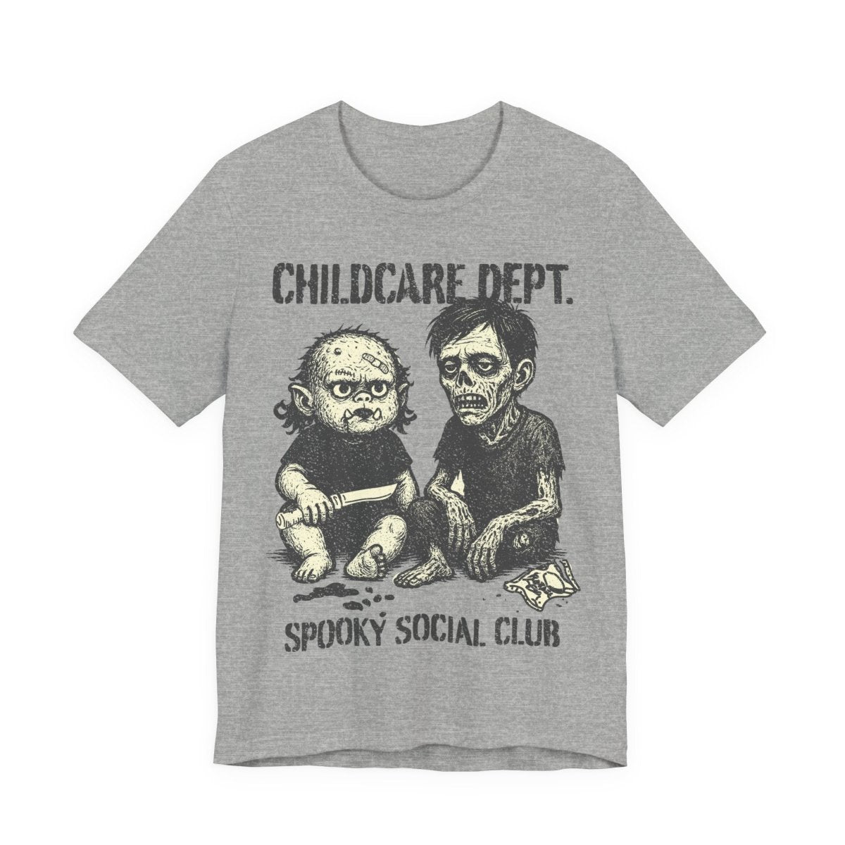 Moster Childcare Funny Premium T-Shirt, Halloween Summerween Spooky Zombie