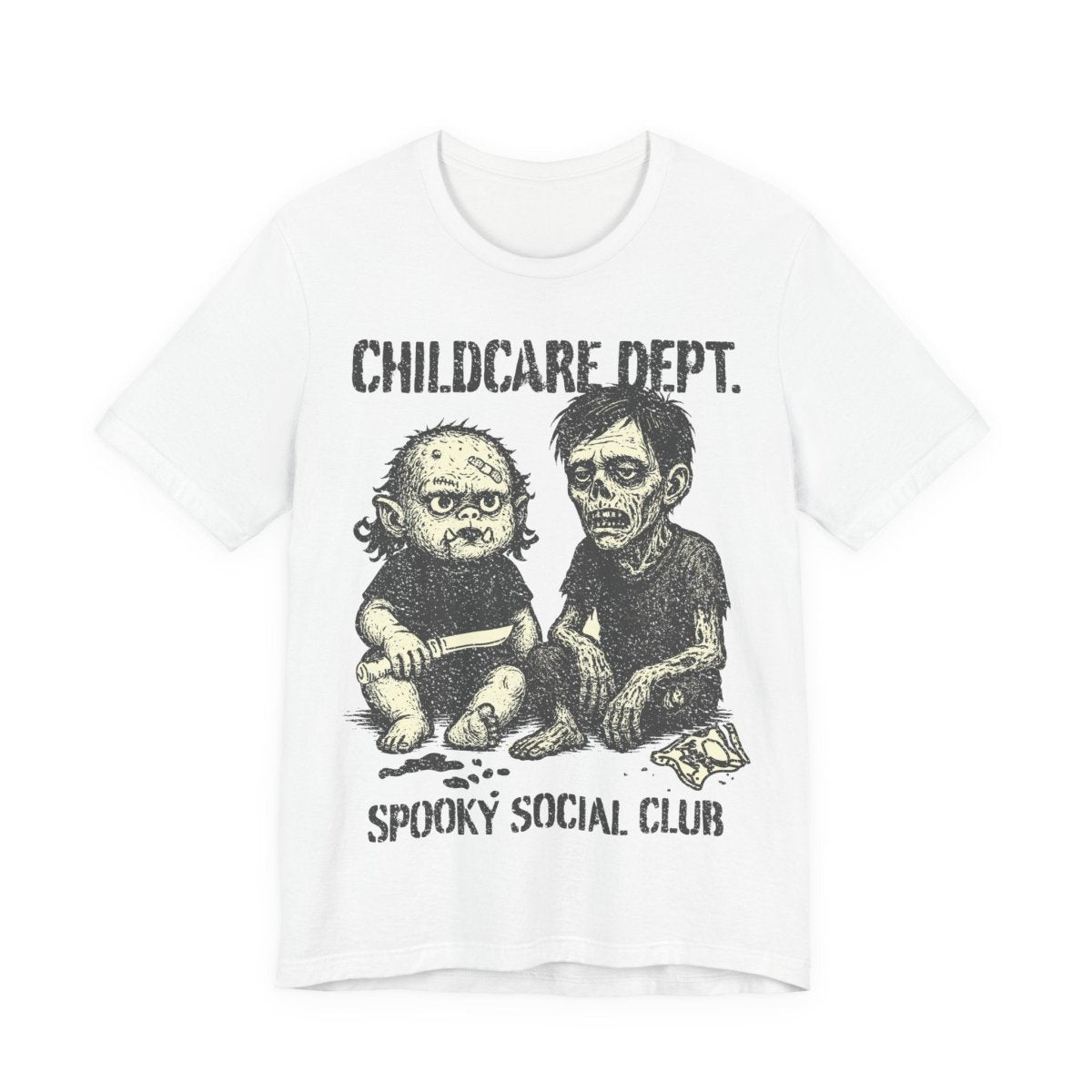 Moster Childcare Funny Premium T-Shirt, Halloween Summerween Spooky Zombie