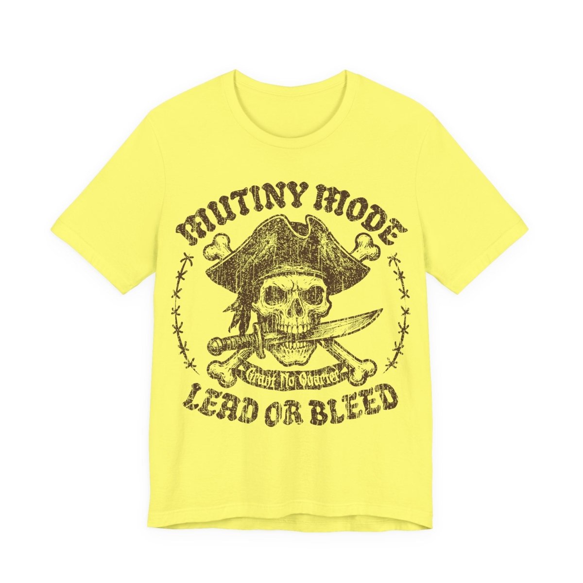 Mutiny Mode Pirate Action Motto Premium T-Shirt, Rebel Ready Leader, Vintage Style Graphic Tee