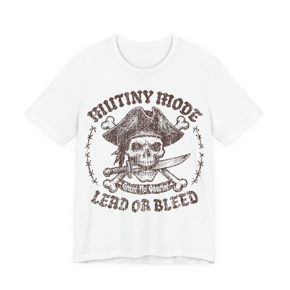 Mutiny Mode Pirate Action Motto Premium T-Shirt, Rebel Ready Leader, Vintage Style Graphic Tee