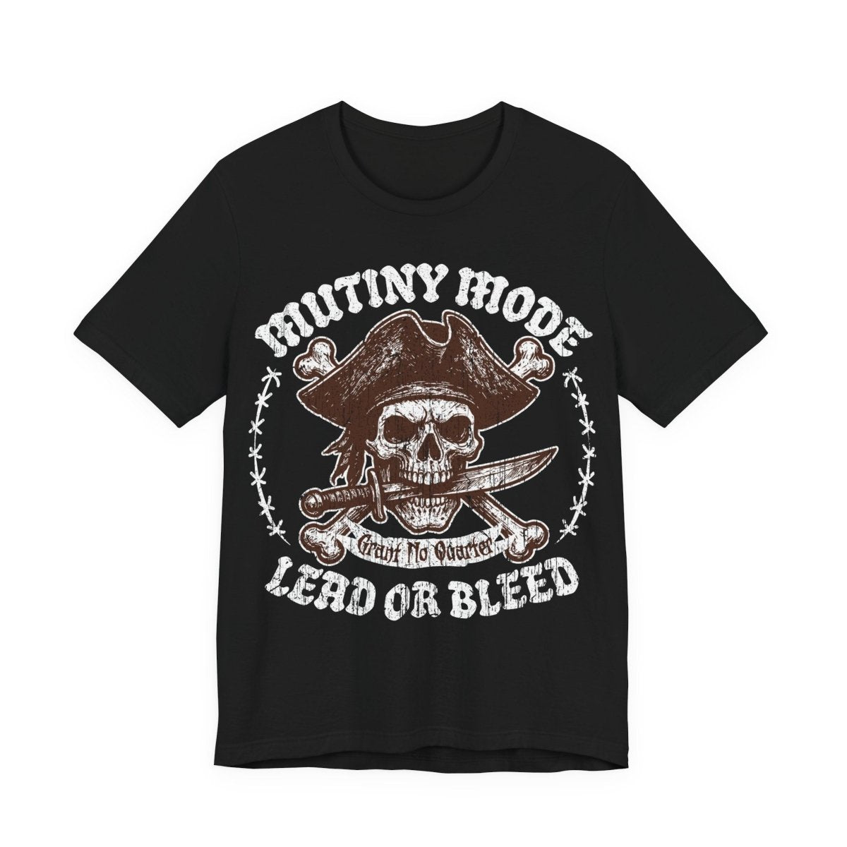 Mutiny Mode Pirate Action Motto Premium T-Shirt, Rebel Ready Leader, Vintage Style Graphic Tee