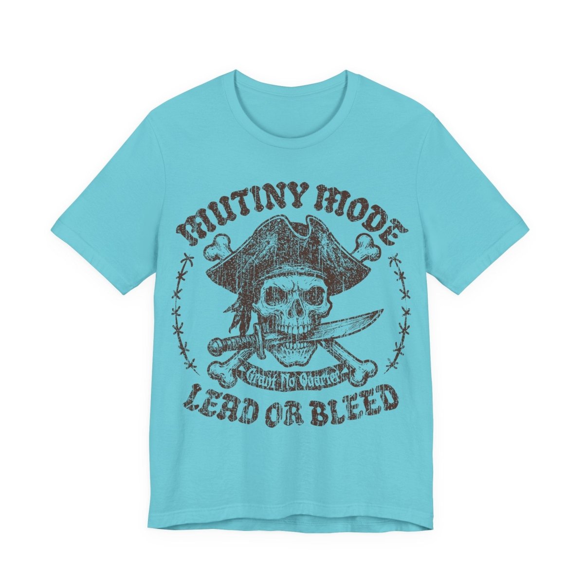 Mutiny Mode Pirate Action Motto Premium T-Shirt, Rebel Ready Leader, Vintage Style Graphic Tee