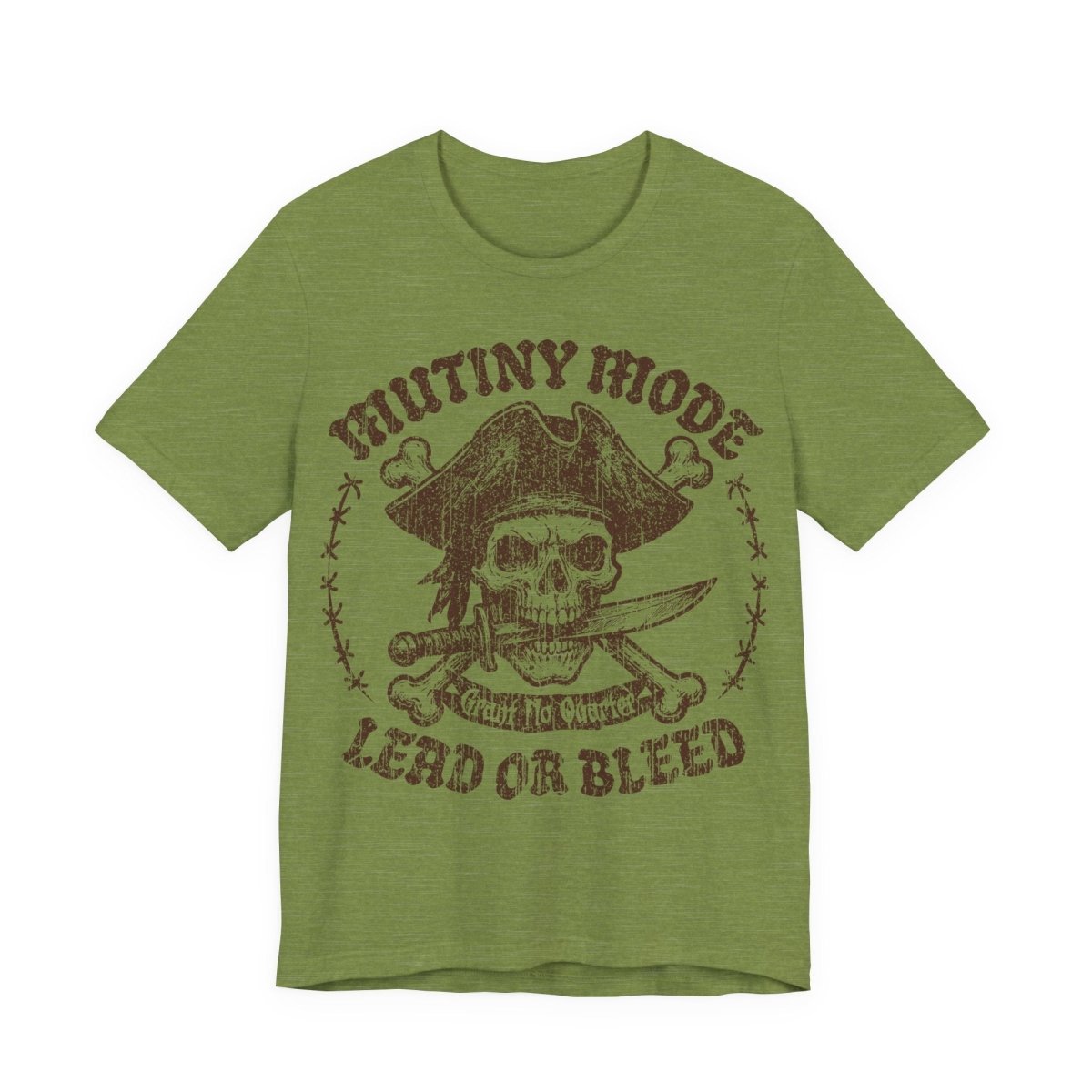 Mutiny Mode Pirate Action Motto Premium T-Shirt, Rebel Ready Leader, Vintage Style Graphic Tee