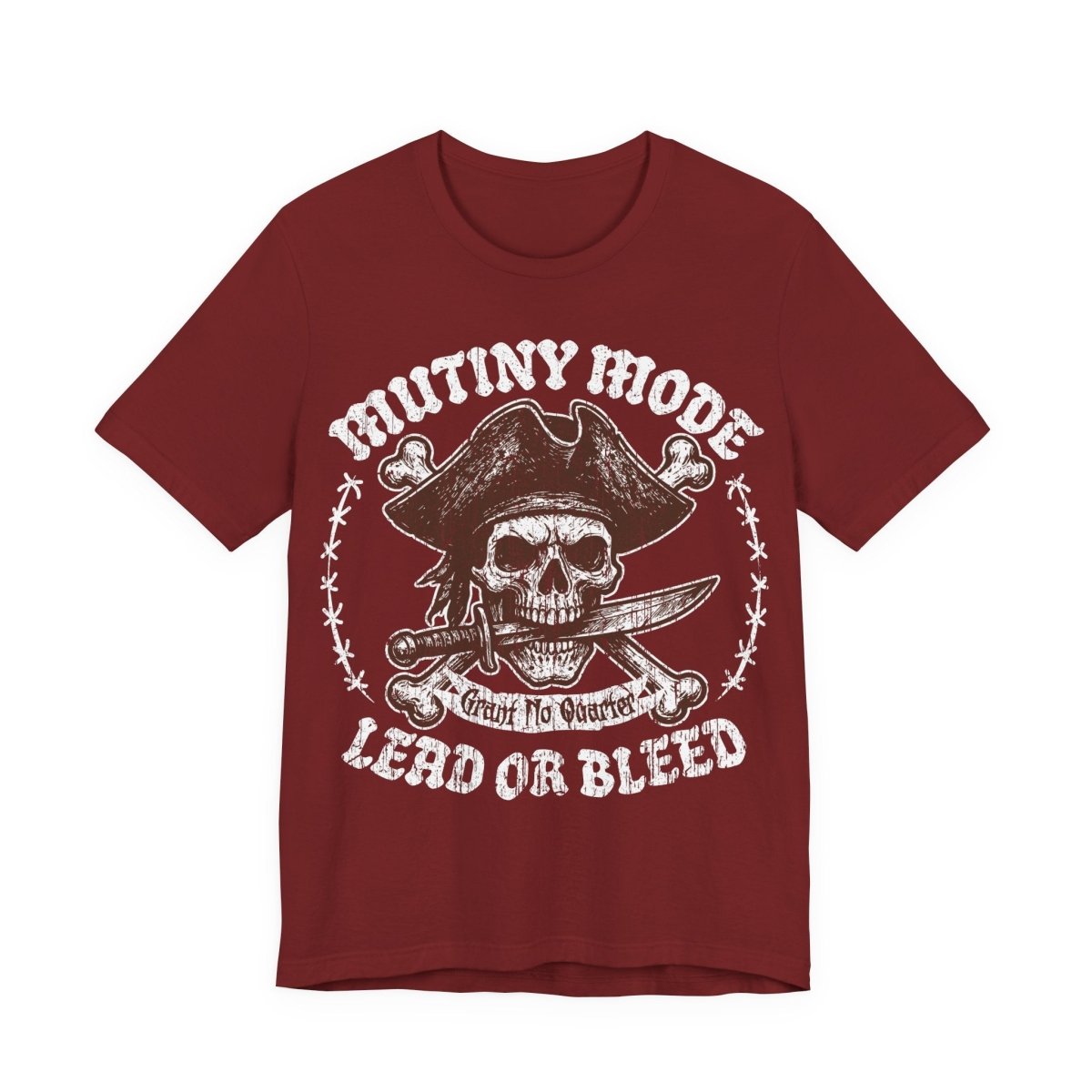 Mutiny Mode Pirate Action Motto Premium T-Shirt, Rebel Ready Leader, Vintage Style Graphic Tee
