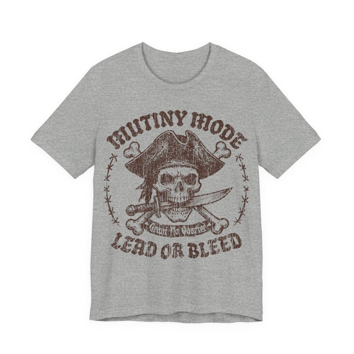 Mutiny Mode Pirate Action Motto Premium T-Shirt, Rebel Ready Leader, Vintage Style Graphic Tee