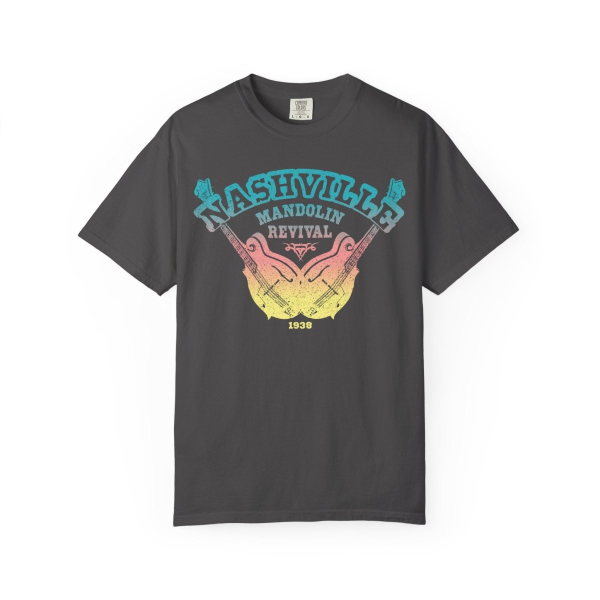 Nashville Mandolin Revival Roots Music Comfort Colors Relaxed Fit Tee, bluegrass influence