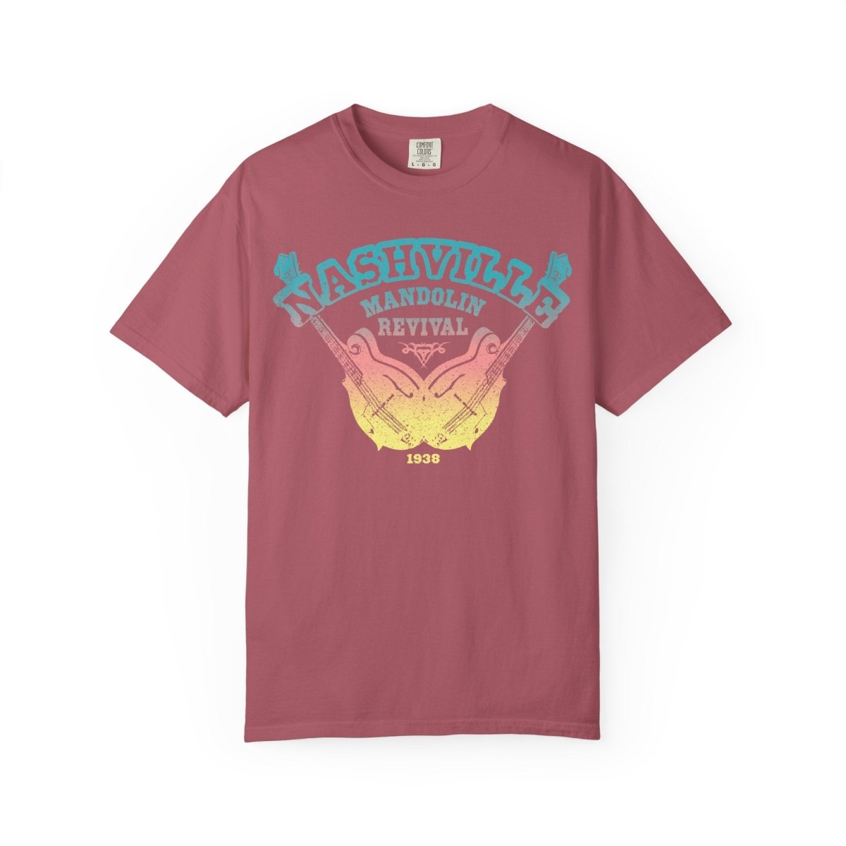 Nashville Mandolin Revival Roots Music Comfort Colors Relaxed Fit Tee, bluegrass influence