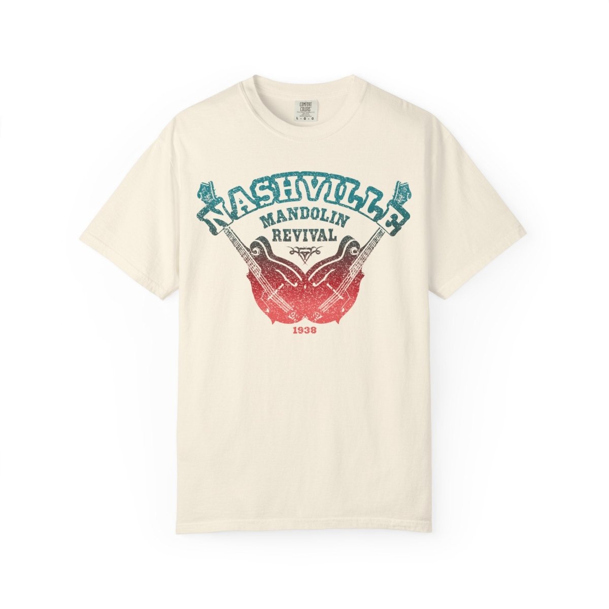 Nashville Mandolin Revival Roots Music Comfort Colors Relaxed Fit Tee, bluegrass influence